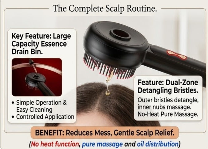 3-in-1 Electric Scalp Massager & Hair Oil Applicator