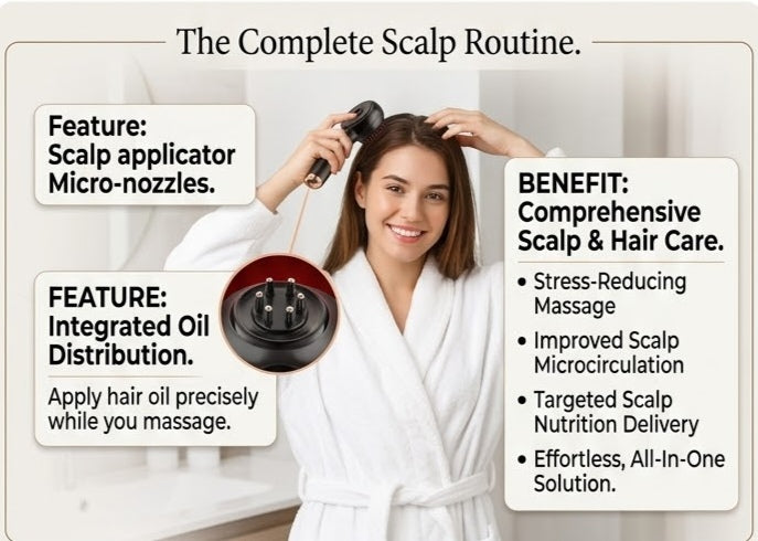 3-in-1 Electric Scalp Massager & Hair Oil Applicator