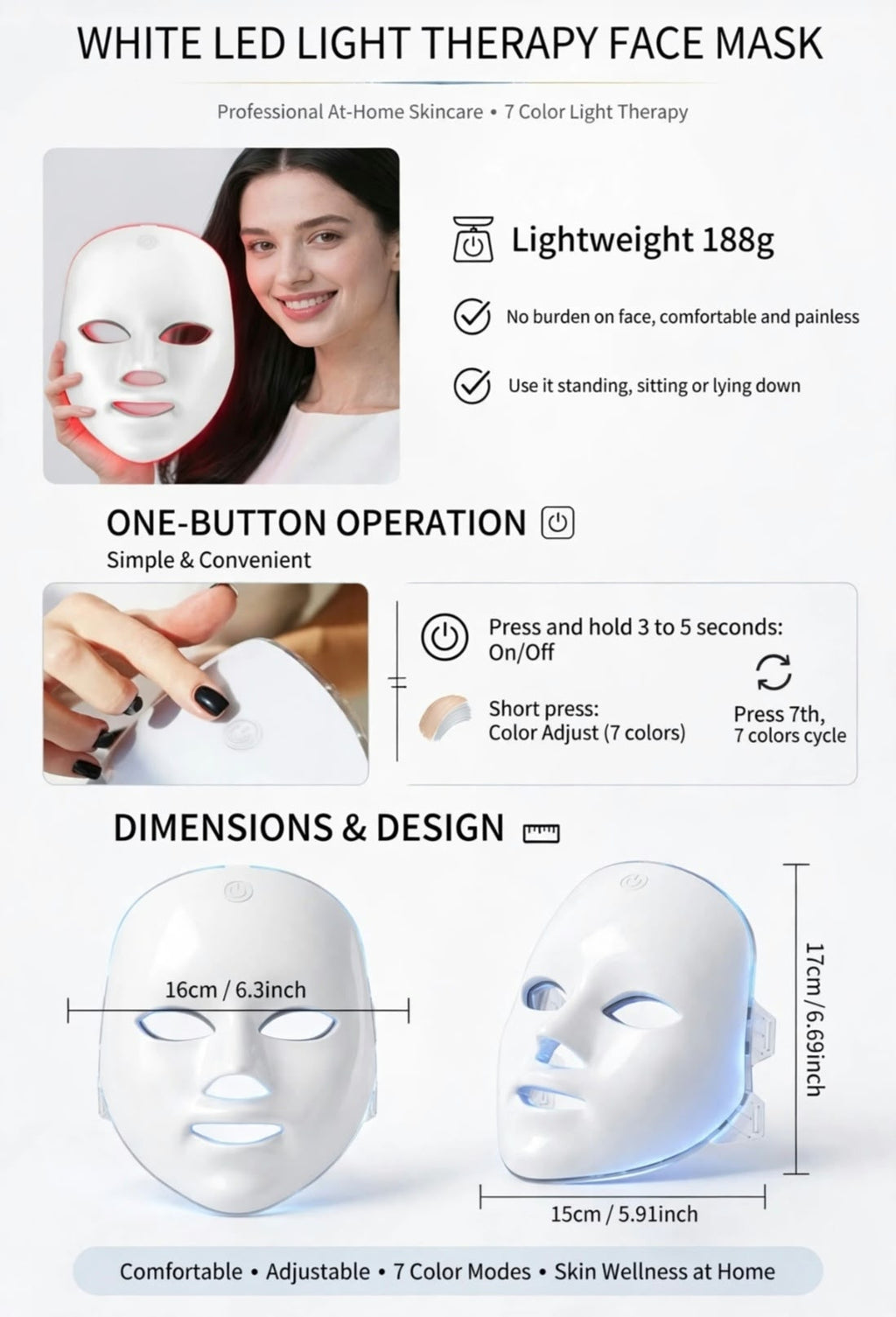 LUMINÈ Luxe 7-Color LED Face Mask