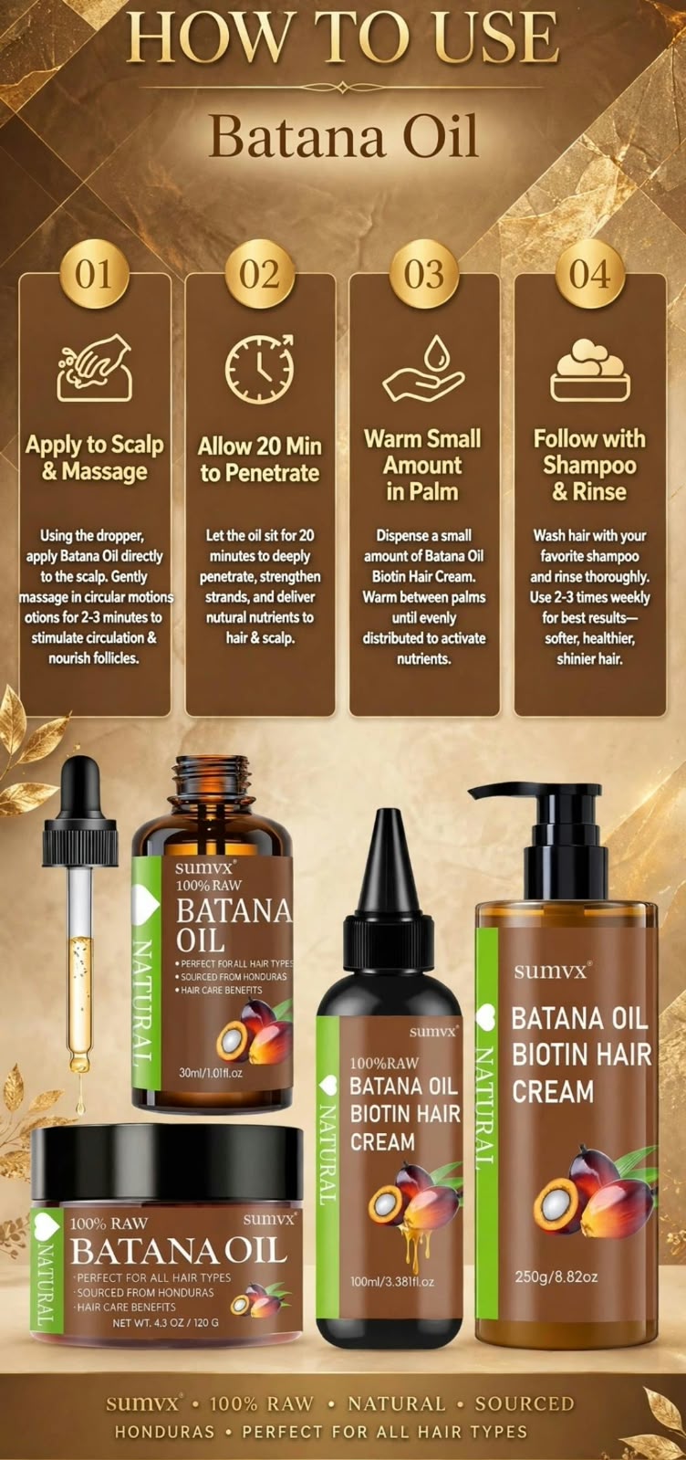 Sumvx Batana Oil 4-in-1 Hair Care Kit